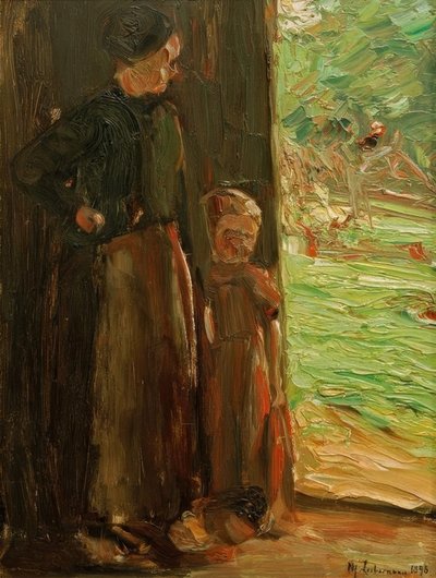 Peasant Woman with Child at the Door by Max Liebermann
